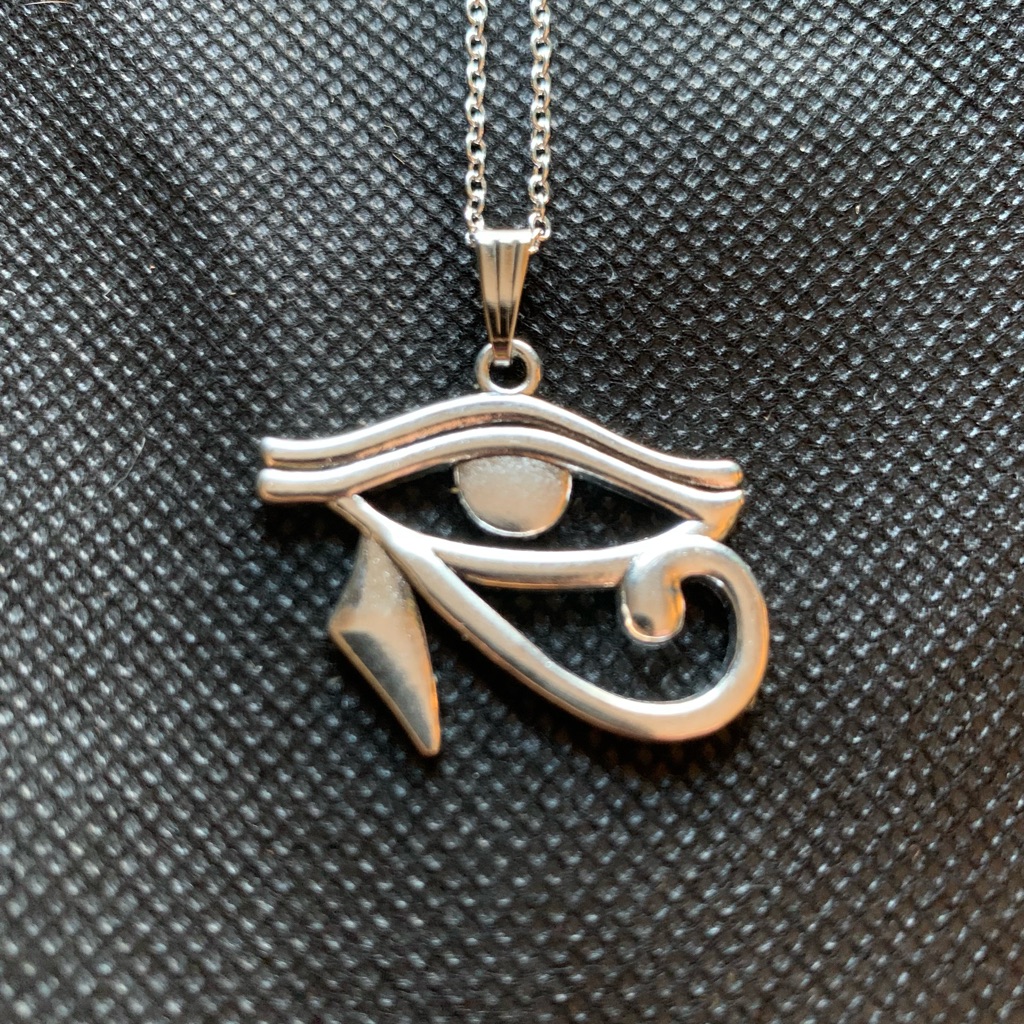 Eye Of Horus Egyptian Necklace & Earrings Set 1.25” Wide Witchy Occult New